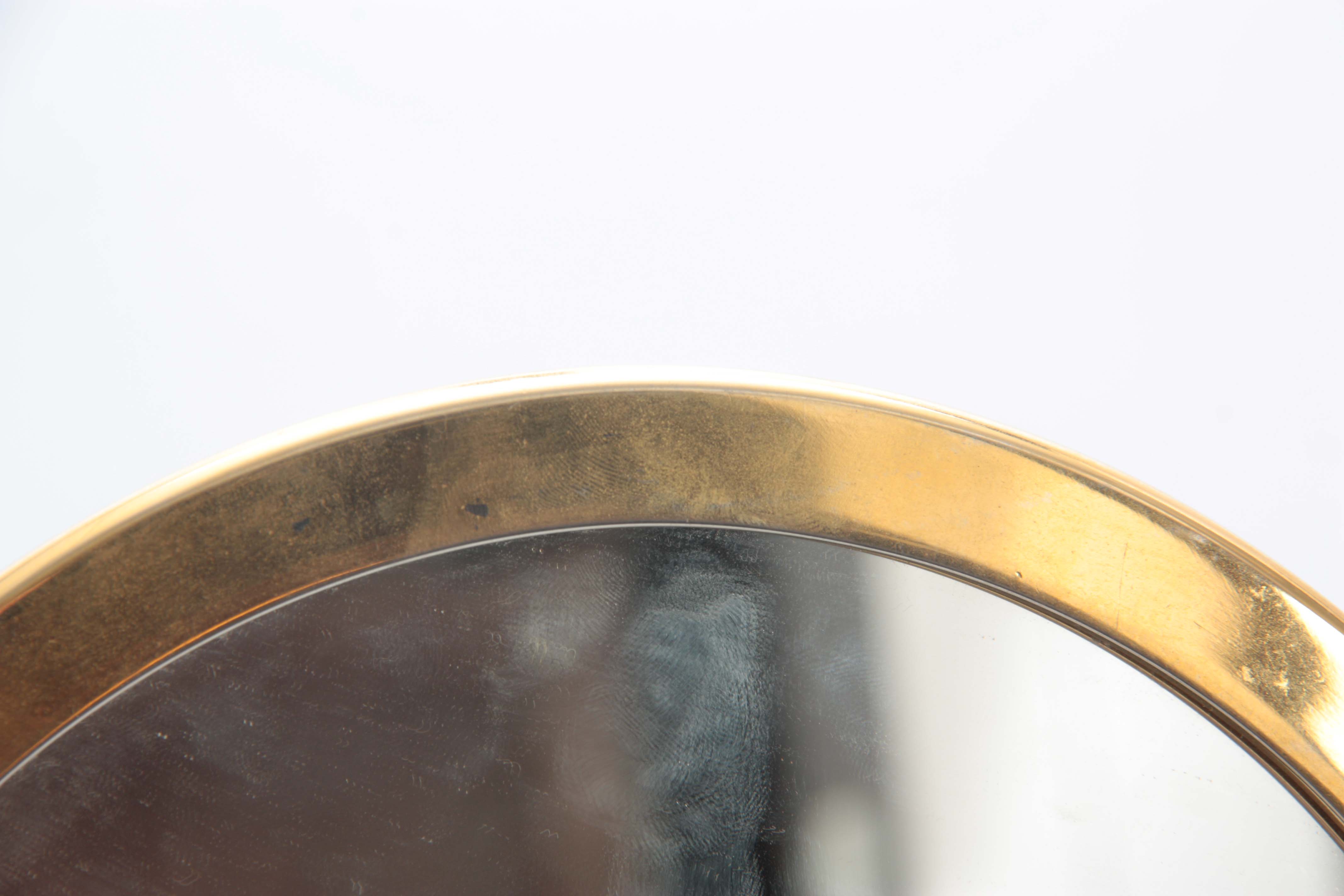 A VINTAGE PATEK PHILIPPE SHOP MIRROR the brass oval frame with pivoted adjustment mounted on a - Image 3 of 6