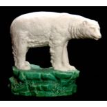 AN EARLY 20TH CENTURY LARGE BRETBY SCULPTURE OF A POLAR BEAR realistically modelled standing on a