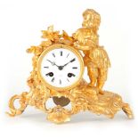 HENRY MARC, A PARIS A LATE 19TH CENTURY FRENCH ORMOLU FIGURAL MANTEL CLOCK modelled as a young