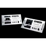 A PAIR OF NAKAMICHI 600 CASSETTE CONSOLES with 2 head in brushed steel