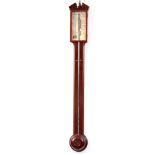 L. NEGRETY & CO. FECIT. AN EARLY 19TH CENTURY STICK BAROMETER the mahogany case with architectural