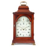 JOHN HARVEY, WEYMOUTH A GEORGE III MAHOGANY VERGE BRACKET CLOCK the bell top case with brass