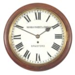 MANOAH RHODES & SONS LD. BRADFORD A LATE 19TH CENTURY FUSEE WALL CLOCK the moulded mahogany surround