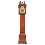 A LATE 19TH CENTURY MINIATURE MAHOGANY WEIGHT-DRIVEN AUTOMATON LONGCASE CLOCK the case with swan