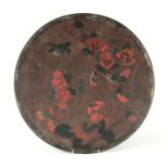 A 19TH CENTURY JAPANESE MEIJI PERIOD METAL AND COLOURED ENAMEL CHARGER decorated a butterfly and