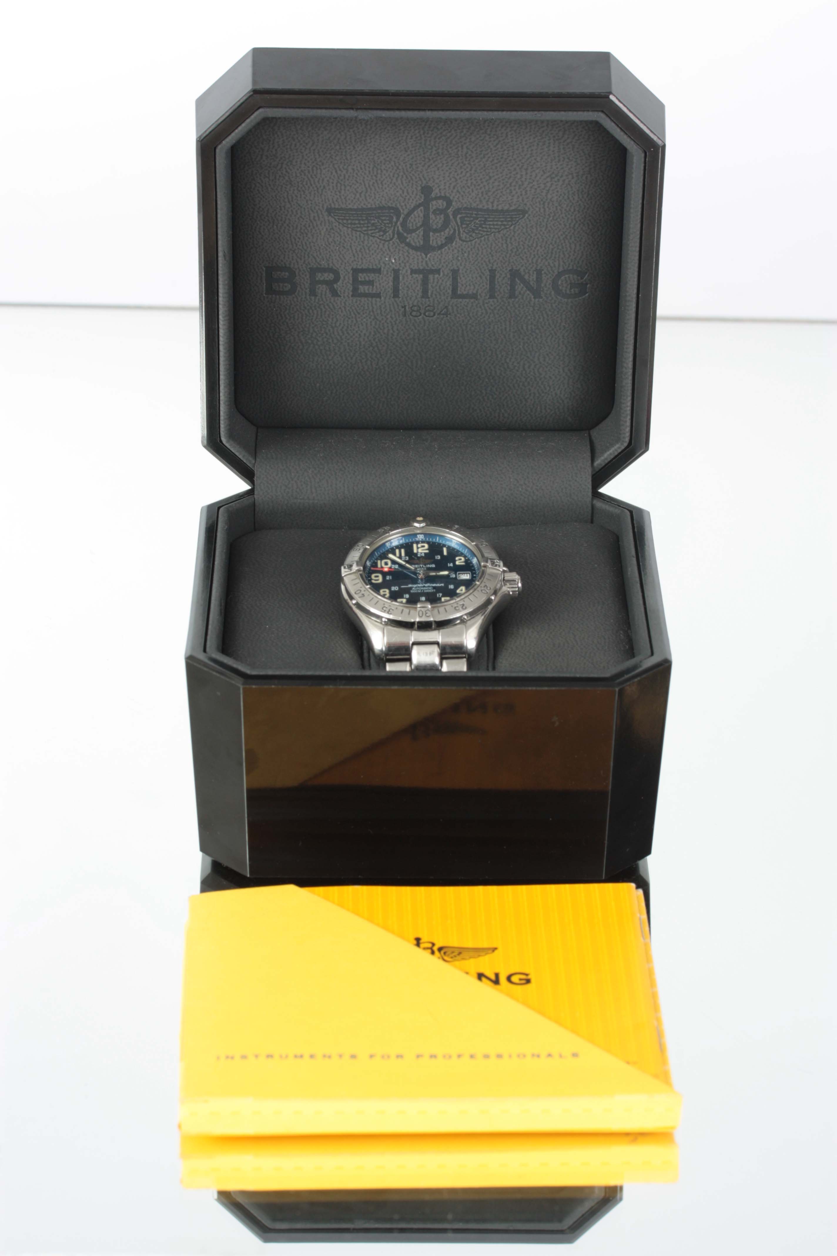 A GENTLEMAN'S STAINLESS STEEL BREITLING SUPEROCEAN WRISTWATCH A17040/21845 on original steel - Image 8 of 10