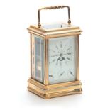 L'EPEE AN ENGLISH MADE GILT BRASS GORGE CASE REPEATING CARRIAGE CLOCK WITH CALENDARWORK AND