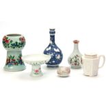 A COLLECTION OF 17TH - 19TH CENTURY CHINESE PORCELAIN comprising of famille rose stem cup, a famille