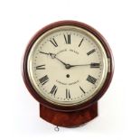 GEORGE SHARP, LONDON BRIDGE A MID 19TH CENTURY 10" DROP DIAL WALL CLOCK the figured mahogany case