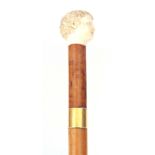 A 19TH CENTURY MALACCA WALKING STICK BY JONATHAN HOWELL with finely carved ivory Roman style head