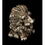 A SILVER STUART DEVLIN LION PAPERWEIGHT 'LEO' from the Signs of the Zodiac series 40mm high, app.