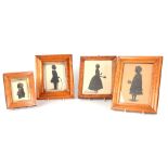A SELECTION OF FOUR 19TH CENTURY SILHOUETTES depicting single figures including a bust of a