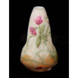 AN EARLY 20TH CENTURY ACID ETCHED GLASS CAMEO TAPERING VASE BY DAUM NANCY decorated with over