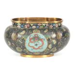 A FINE QUALITY 18TH CENTURY CHINESE CLOISONNE JARDINIERE decorated with a Dragon set in light blue