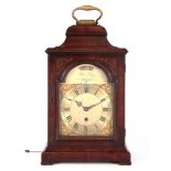 JOHN PAGE, IPSWICH A GEORGE III MAHOGANY PULL QUARTER REPEATING BRACKET CLOCK OF SMALL PROPORTIONS