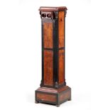 A RARE DOUBLE-SIDED FLOOR STANDING STEREOSCOPE having a burr walnut and coromandel panelled body
