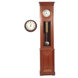 A RARE SWISS MAGNETA LONGCASE SELF-WINDING MASTER CLOCK the oak case with moulded pediment above a