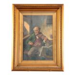 ALEXANDER AUSTEN A 19TH CENTURY OIL ON CANVAS depicting a Violinist - signed and mounted in a glazed