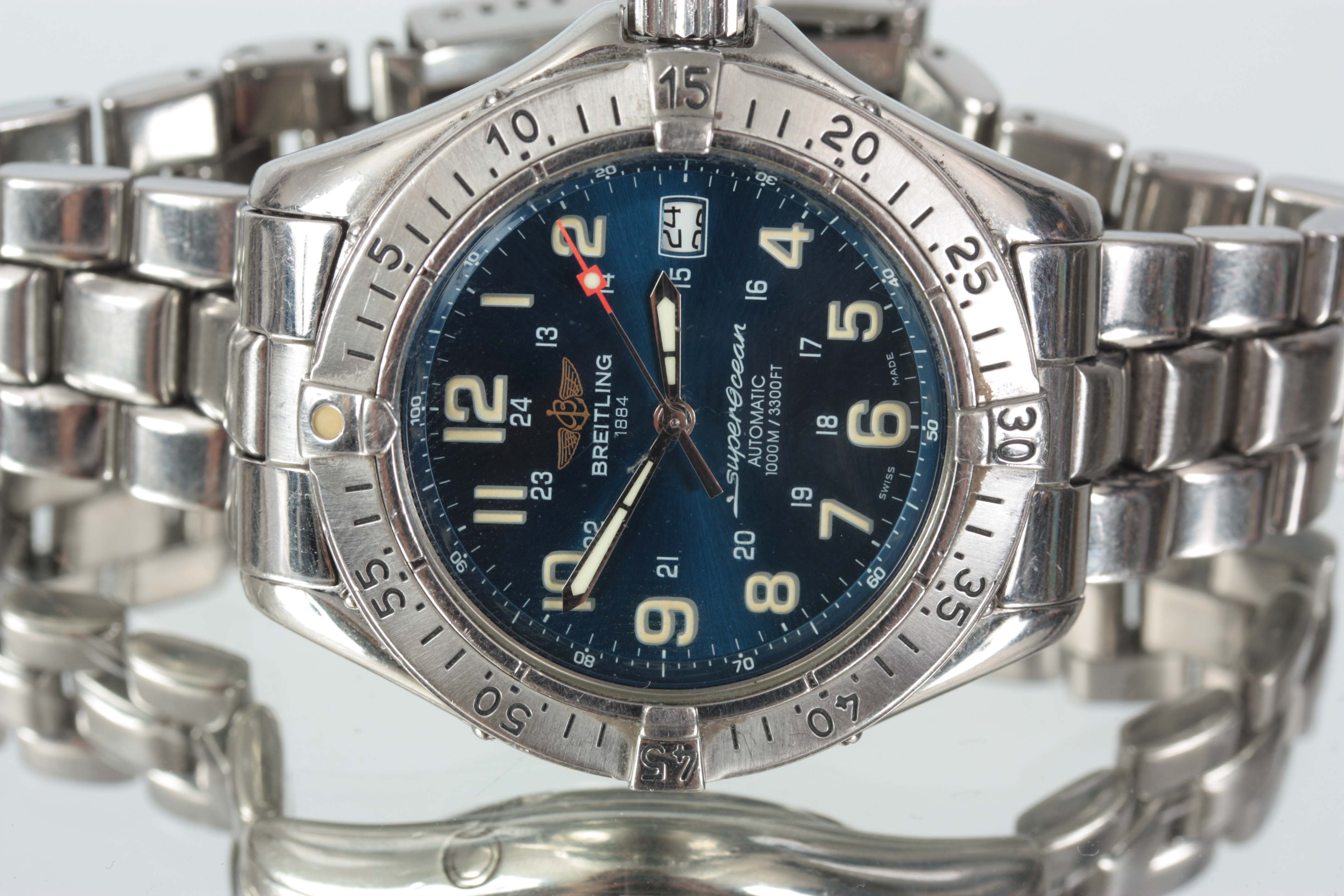 A GENTLEMAN'S STAINLESS STEEL BREITLING SUPEROCEAN WRISTWATCH A17040/21845 on original steel - Image 2 of 10