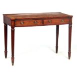 AN EARLY 19TH CENTURY MAHOGANY SIDE TABLE IN THE MANNER OF GILLOWS with outset panelled corners