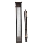 DOLLOND, LONDON AN UNUSUAL LARGE BORE SCIENTIFIC STICK BAROMETER having a black painted brass double