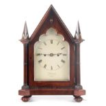 T. GOWLAND, LEADENHALL STREET, LONDON A WILLIAM IIII GOTHIC STYLE ROSEWOOD BRACKET CLOCK the