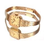 A 9CT GOLD LADIES ROTARY WRIST WATCH on a 9ct bracelet, with a quartz movement 21.5 grams