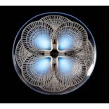 AN R LALIQUE FRANCE COQUILLES CLEAR AND OPALESCENT SHALLOW GLASS DISH 26.5cm diameter - wheel