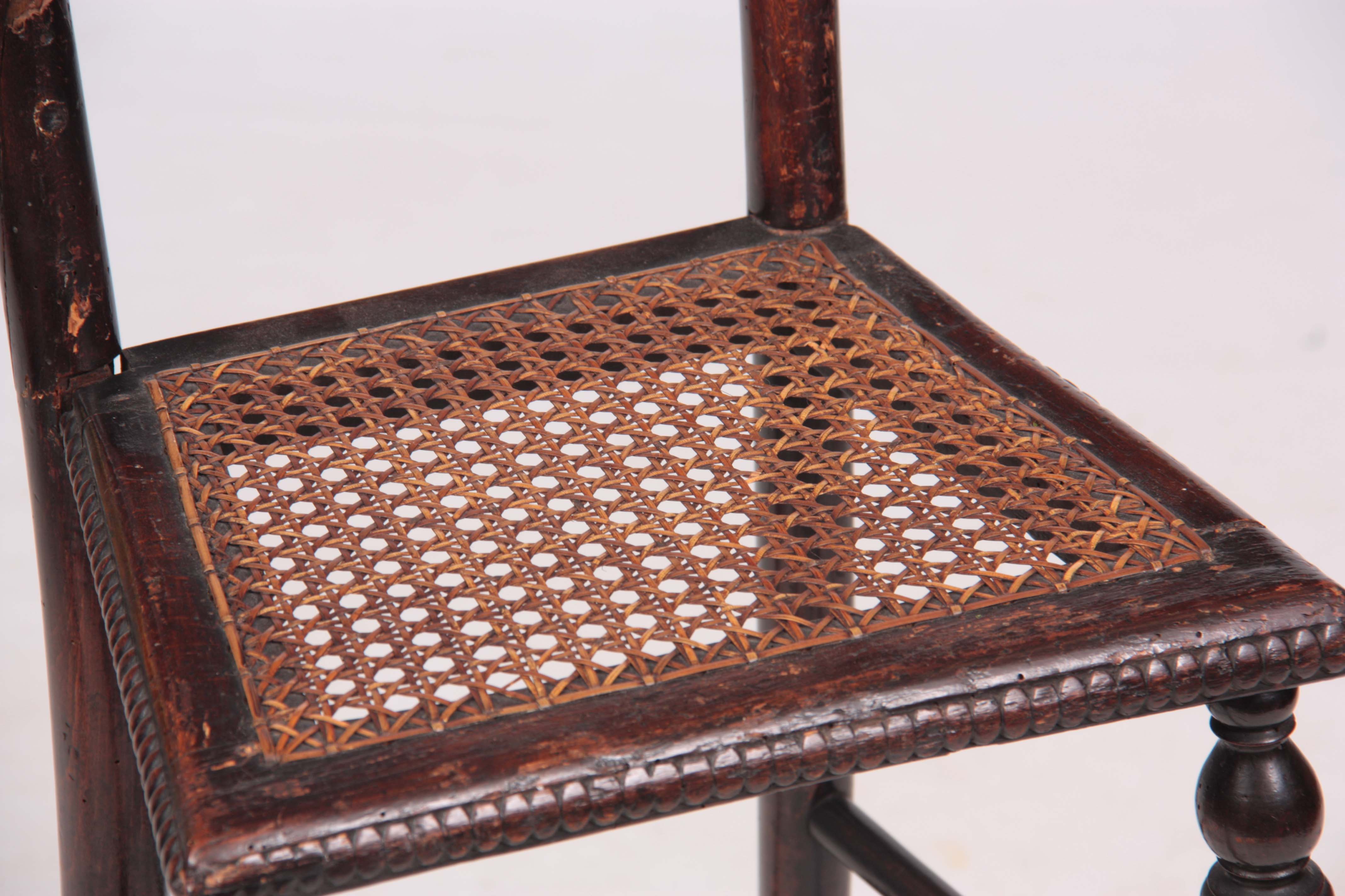 A 19TH CENTURY LATE REGENCY SIMULATED ROSEWOOD STAINED BEECH CHILD'S CORRECTION CHAIR with lyre- - Image 5 of 5