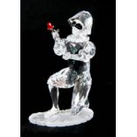 A 20TH CENTURY SWAROVSKI CRYSTAL HARLEQUIN FIGURINE, 13cm high - unboxed.