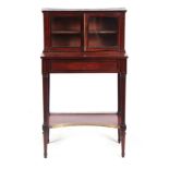 AN EARLY 19TH CENTURY REGENCY SECRETAIRE CABINET with raised superstructure with glazed doors
