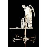 OF CRICKETING INTEREST A COPY OF LORDS CRICKET GROUND FATHER TIME WEATHER VANE comprising of old