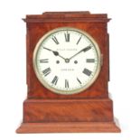 W.H. & S. JACKSON, LONDON A MID 19TH CENTURY FIGURED MAHOGANY DOUBLE FUSEE BRACKET CLOCK the flat