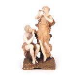 A LATE 19TH CENTURY TURN, VIENNA PORCELAIN FIGURE GROUP finely modelled as a standing lady and