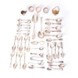 LARGE COLLECTION OF GEORGIAN AND LATER SILVER FLATWARE comprising Sets and part sets of Teaspoons,