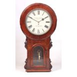 JOHN RICHARDSON 5, ROCHDALE ROAD, MANCHESTER A MID 19TH CENTURY WALNUT FUSEE HANGING TRUNK DIAL WALL