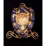 A MID 19TH CENTURY STRUT CLOCK IN THE MANNER OF THOMAS COLE the gilt brass stand supporting a