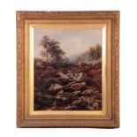 JOHN SYER 1815 -1885 A LARGE OIL ON CANVAS. Tilted 'Rocks and Streams' 75cm high, 62.5cm wide -