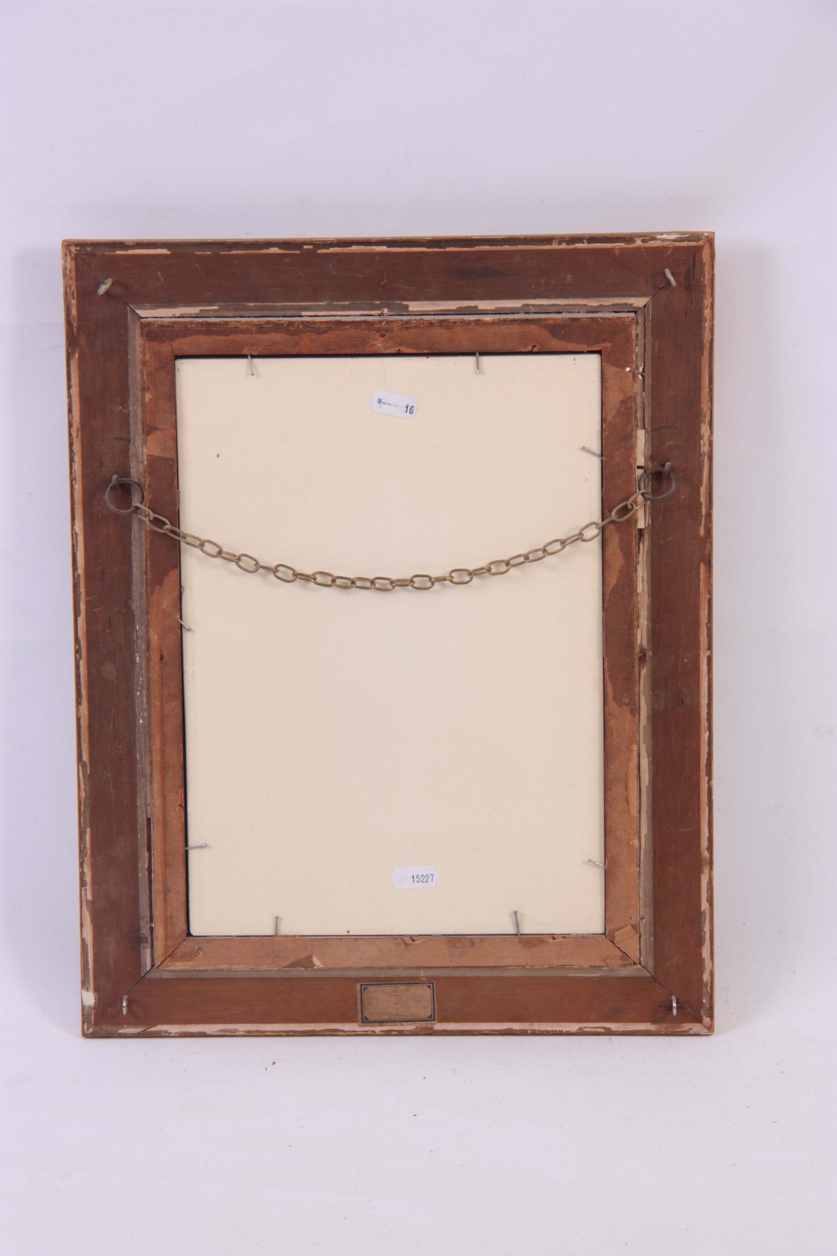 AN EARLY 20TH CENTURY CONTINENTAL PAINTED PORCELAIN PLAQUE mounted in a gilt moulded frame 31.5cm - Image 3 of 3