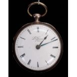 AN EARLY 19TH CENTURY FRENCH SILVER OPEN FACED POCKET WATCH SIGNED LEPINE A PARIS having an enamel