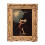 A 19TH CENTURY OIL ON CANVAS. The Infant St. John with the Lamb 62.5cm high, 45.5cm wide - Signed