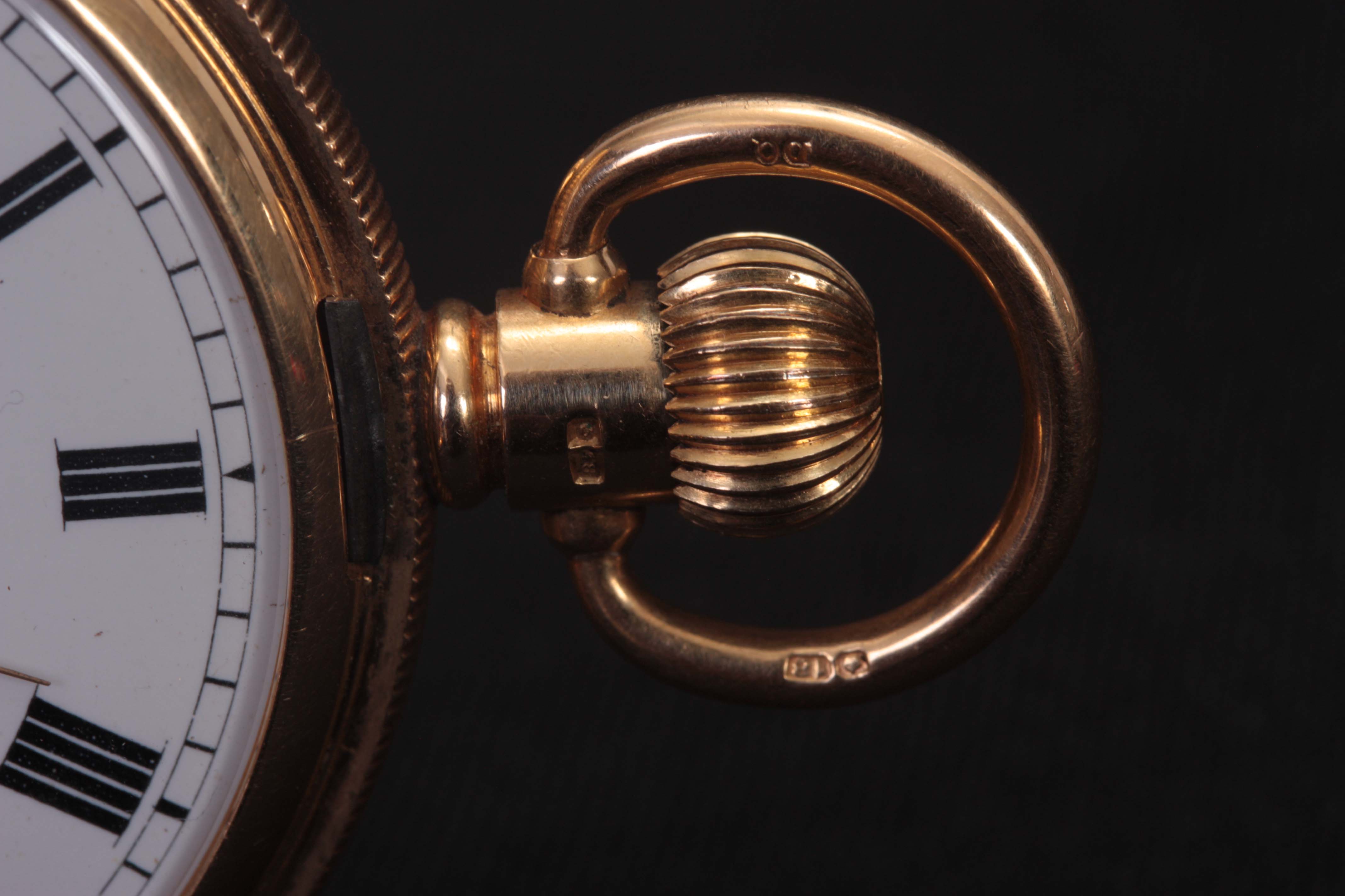 WALTHAM. AN EARLY 20TH CENTURY 18CT GOLD FULL HUNTER POCKET WATCH the engine turned case opening - Image 3 of 14