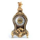 S. RIMBAULT, LONDON AN 18TH CENTURY BOULLE WORK BRACKET CLOCK WITH LATER MOVEMENT the brass inlaid