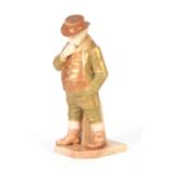 A WORCESTER SHOT ENAMELS STANDING FIGURE MODELLED AS JOHN BULL coloured in soft shades edged in gilt