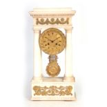 DERUELLS, A PARIS A LARGE MID 19TH CENTURY FRENCH WHITE MARBLE AND ORMOLU MOUNTED PORTICO CLOCK