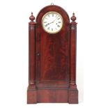 E.N. WELCH. FORESTVILLE, C.N. U.S.A. A 19TH CENTURY AMERICAN FIGURED MAHOGANY WALL CLOCK the