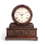 REED, CORNHILL, LONDON A LATE REGENCY ROSEWOOD AND BRASS INLAID BRACKET CLOCK the drum-shaped case