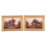 A PAIR OF 19TH CENTURY OIL ON CANVAS'.