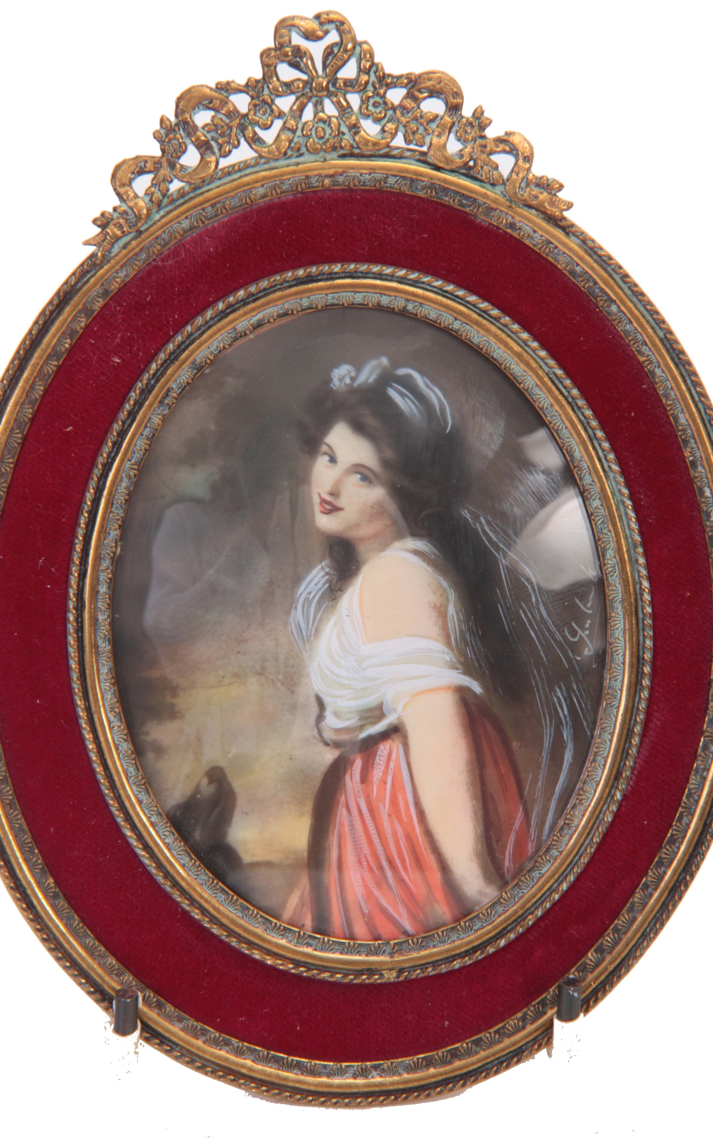 A PAIR OF OVAL MINIATURES of a young maiden 10.5cm wide including frame, together with A PAIR OF - Image 4 of 5