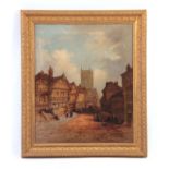 HENRY FOLEY 1848-1874 OIL ON CANVAS Continental street scene 60cm high, 49.5cm wide - signed and